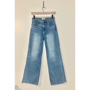 LTJ Letters To Juliet Women's Denim Jeans Wide Leg Crop Frayed Hem | 27